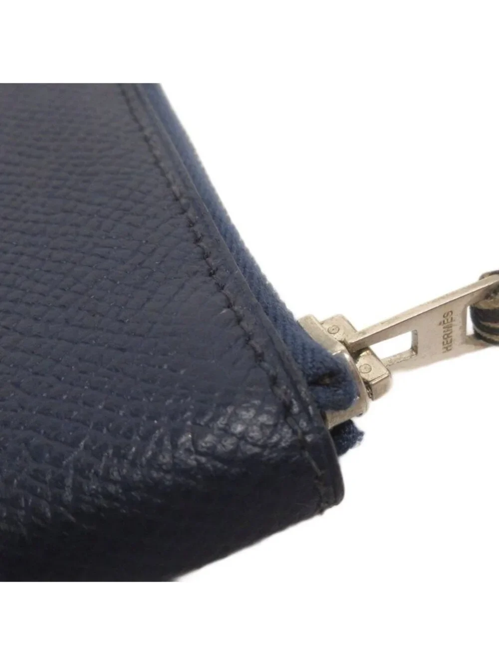 Hermes Azap Long Silk in Wallet Leather Navy